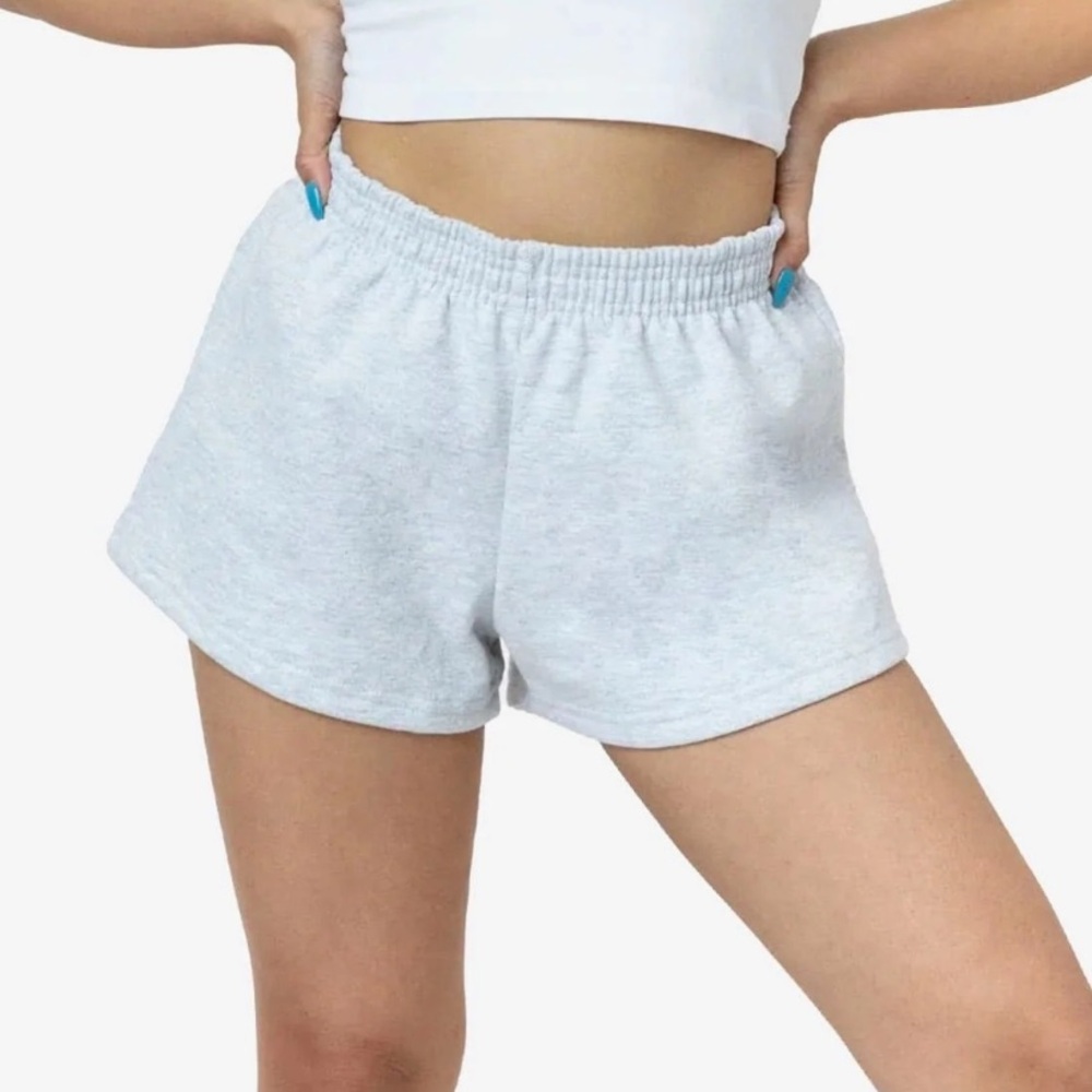 LA APPAREL HEAVY FLEECE SHORT SWEAT SHORTS - grey
